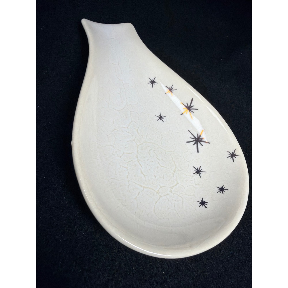 Cravings by Chrissy Teigen Starburst Spoon Rest Cream Gold Black Stoneware MCM